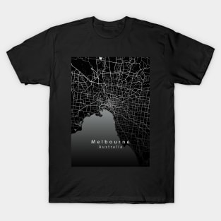 Melbourne Australia City Map dark T-Shirt